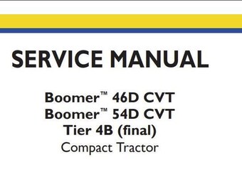 New Holland Boomer 46D CVT, 54D CVT Tier 4B  Tractors Service Repair Manual PDF Download
