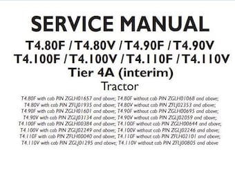 T4.80F T4.80V T4.90F T4.90V T4.100F T4.100V T4.110F T4.110V New Holland Tractors Service Repair Manual PDF Download
