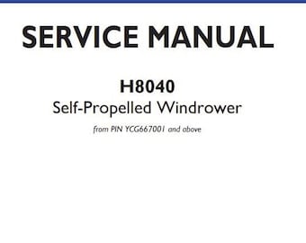H8040 Windrowers New Holland Service Repair Manual PDF Download