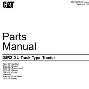 CAT D5R2 XL Track-Type Tractor Parts Catalog Caterpillar Manual PDF Download