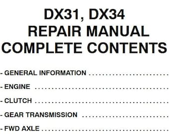 Case DX31, DX34 Tractors Service Shop Repair Manual pdf Download