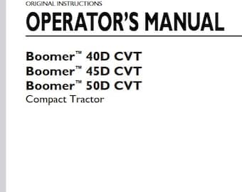 Operators - 40D 45D 50D CVT Boomer Tractors New Holland Owners Operation Manual PDF Download