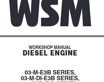Kubota 03 Series 03-M-E3B 03-M-DI-E3B 03-M-E3BG Series Engine Workshop Service Repair Manual WSM Pdf Download