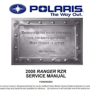 2008 Polaris Ranger RZR 800 Service Manual PDF Download