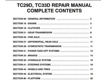 New Holland TC29D, TC33D Tractors Service Repair Manuals PDF Download