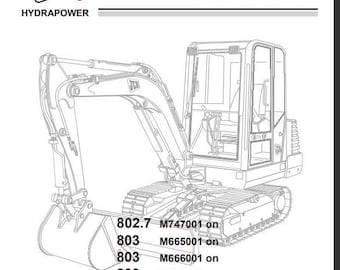 JCB 802.7, 803, 804 SERVICE Manual for Mini Compact Excavator Download PDF