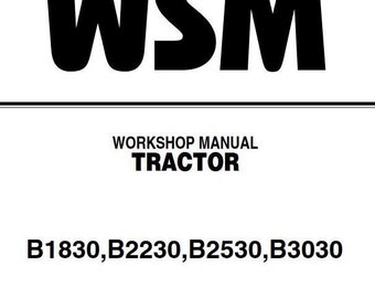 Kubota B1830 B2230 B2530 B3030 Tractors Workshop Manual Download Pdf