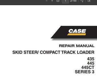 SERVICE Manual For Case 435 445 445CT Series 3 Skid Steer Manual Service Repair 87634768