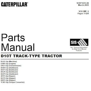 CAT D10T Track Type Tractor Parts Catalog Caterpillar Manual PDF Download