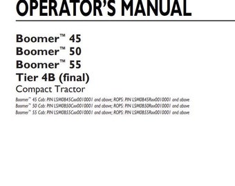 New Holland 45, 50, 55 Boomer Tractors Tier 4B Final Operators and Maintenance Manual PDF Download