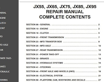CASE IH JX55 JX65 JX75 JX85 JX95 Tractor Service Repair Manual 87060401 Pdf Download