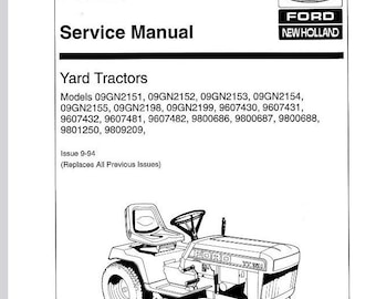 Ford YT12.5 YT14 YT16 YT16H YT18H Lawn Tractors Repair Manual PDF Download