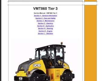 JCB VMT860 Tier 3 Tandem ROLLER Service Manual Download PDF