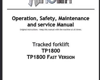 JLG TP1800 Forklift Service Operators Maintenance Manual Instant Download PDF
