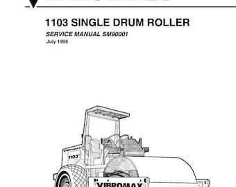 JCB 1103 Single Drum ROLLER Service Manual Download PDF
