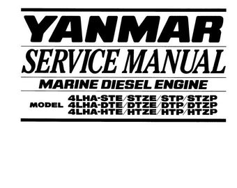 Yanmar Marine Diesel Engine 4LHA Service Workshop Repair Manual 2001 PDF Download