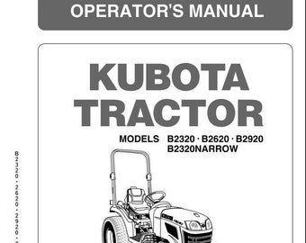 Operator Manual 2320 2620 2920 2320 Tractor Fits Kubota B2320 B2620 B2920 B2320 Pdf Download