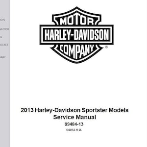 Sportster 883, 1200 - 2013 Service Manual Harley Davidson Pdf Download