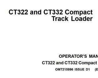Operators - CT322 CT332 John Deere Compact Track Loader Owners Users Operations Manual PDF Download