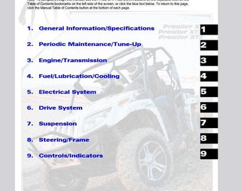 2011 Prowler XT XTX Xtz Service / Operators / Wiring Manual Arctic Cat ATV Pdf Download