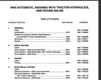 Case 8455, 8465, 8460 Round Balers Service Repair Manual + Operators Owners Manuals Pdf Download
