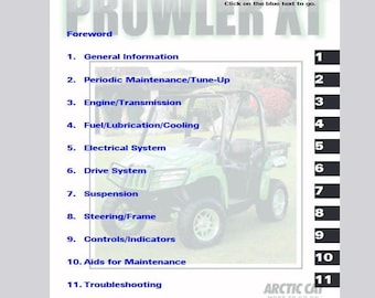 2006 Prowler XT Service / Operators / Wiring Manual Arctic Cat ATV Pdf Download