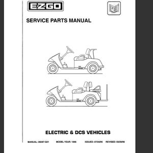 Ez-Go Txt 電動および DCS 車両用パーツカタログ ゴルフカート イラスト付きサービスマニュアル EZ Txt Freedom Fleet 4 Caddy に適合 PDF ダウンロード
