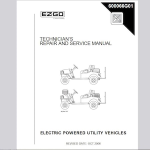 2004-2006 クレイズ カー、スポーツ 2+2 EZ Go サービス マニュアル PDF ダウンロード