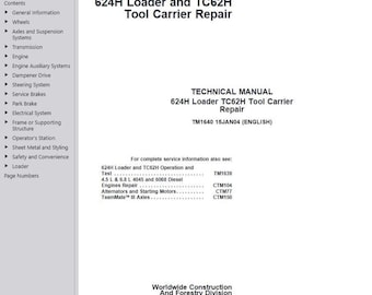 John Deere 624H TC62H Repair Manual TM1640 Technical Manual PDF Service Manual on PDF Download