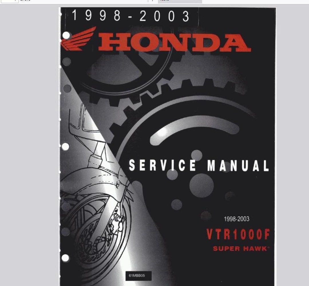 ホンダ　英語版　VTR1000SP-Y サービスマニュアル Honda VTR1000F 1998-2003 Service Repair Manual Pdf Download - Etsy