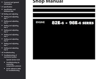 Komatsu 82E-6, 98E-6 Series Engine Shop Manual PDF Download Service and Repair