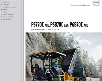 Volvo P6870C ABG Wheeled Paver Service Repair Workshop Manual PDF Download