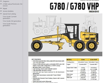 Volvo G780 VHP Motor Grader Service Repair Workshop Manual PDF Download