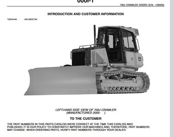 PARTS - 700J Crawler Dozer Parts Catalog PC9473 John Deere Parts Manual PDF Download