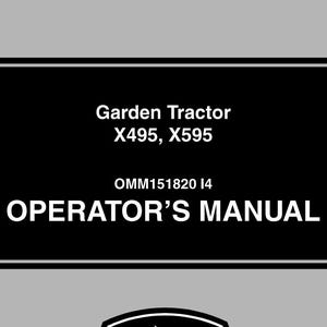 Operators - X495 X595 John Deere Lawn Garden Tractors Owners Users Operations Manual PDF Download