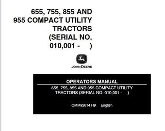 Operators - 870, 970, 1070 John Deere Compact Utility Tractors Owners Users Operations Manual PDF Download