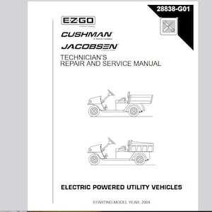 電動 2004+ Cushman Jacobsen MPT Commander Hauler EZ go サービス マニュアル PDF ダウンロード