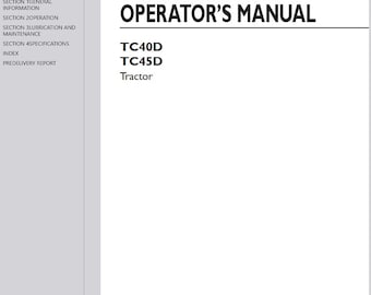 Operators - TC40D, TC45D Tractors New Holland Owners Operation Manual PDF Download