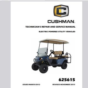 2012 年以降の Cushman 4X シャトル ELECTRIC サービス マニュアル PDF ダウンロード