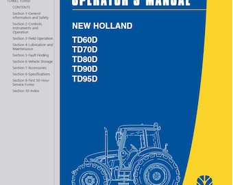 Operators - TD60D, TD70D, TD80D, TD90D, TD95D Tractors New Holland Owners Operation Manual PDF Download