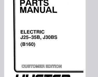 Hyster J25B J35B J30BS B160 Electric Forklift Parts Catalog Manual Instant Download PDF