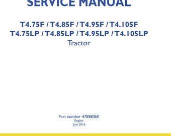 T4.75F T4.85F T4.95F T4.105F T4.75LP T4.85LP T4.95LP T4.105LP New Holland Tractors Service Repair Manual PDF Download