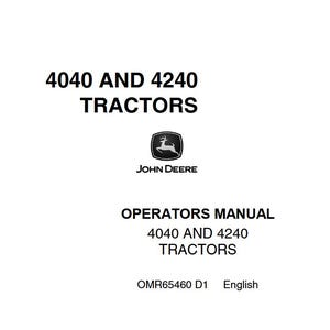 Operators - 4040 4240 John Deere Lawn Mower Tractors Owners Users Operations Manual PDF Download