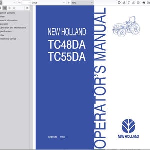 Operators - TC48DA TC55DA Tractors New Holland Owners Operation Manual PDF Download