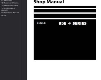 Komatsu 95E-6 Series Engine Shop Manual PDF Download Service and Repair