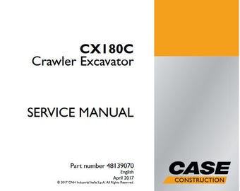 Case CX180C Crawler Excavator Service Shop Repair Manual pdf Download