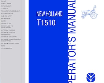 Operators - T1510 Tractors New Holland Owners Operation Manual PDF Download