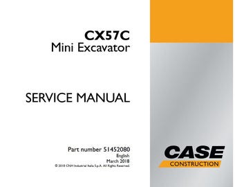 Case CX57C Mini Excavator Service Shop Repair Manual pdf Download