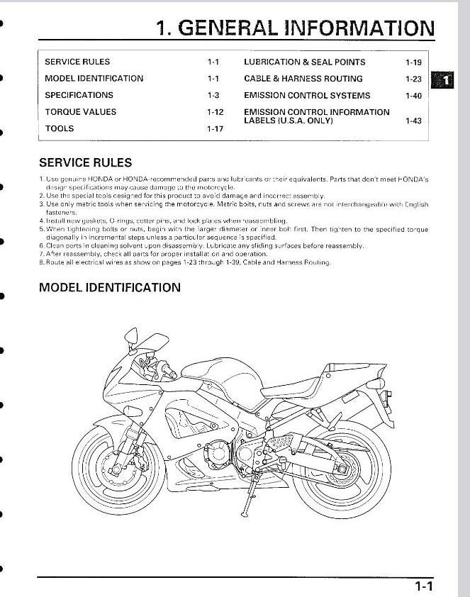 HONDA CBR954RR サービスマニュアル 2002年版 HONDA CBR 954RR SERVICE MANUAL Pdf Download | ManualsLib