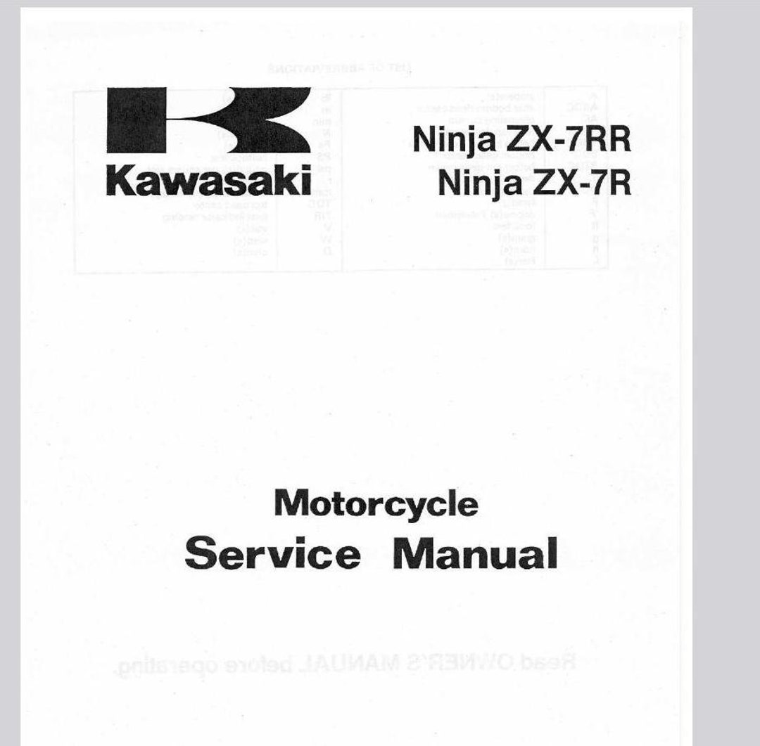 Kawasaki Ninja ZX7R 1996-2003 Service Repair Manual Pdf